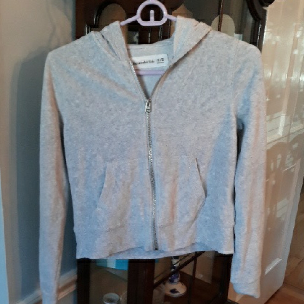 Abercrombie Kids Light Gray Hoodie Size 11/12 Soft Cotton